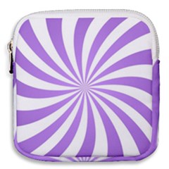 Spiral Vortex Rays Lavender Swirl Purple Mini Square Pouch by Salmanaz77
