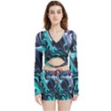 Nature Water Wave Architecture Velvet Wrap Crop Top and Shorts Set View1