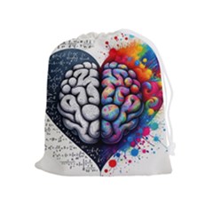 Brain Heart Math Drawstring Pouch (xl) by Salmanaz77