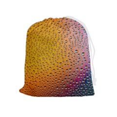 Rain Water Raindrops Droplets Drawstring Pouch (xl) by Salmanaz77