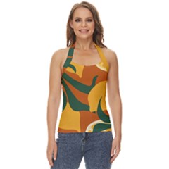 Lemon Citrus Fruit Summer Painting Drawing Basic Halter Top by Grandong