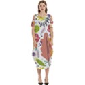 Summer Flowers Spring Background Cold Shoulder Loose Fit Dress With Pockets View1