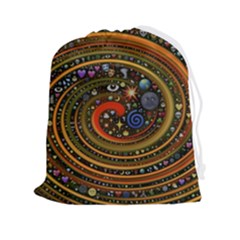 Swirl Vortex Emoji Cyclone Motion Art Drawstring Pouch (2xl) by Paksenen