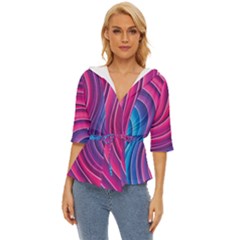 Spiral Swirl Pattern Light Circle Lightweight Drawstring Hooded Top by Ndabl3x