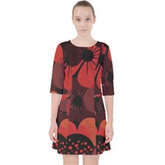 Flower Floral Flora Nature Pattern Background Backdrop Quarter Sleeve Pocket Dress by Salmanaz77