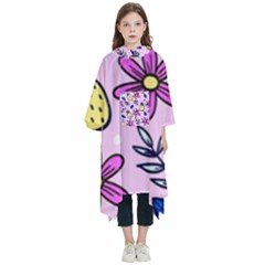 Flowers Petals Pineapples Fruit Kids  Hooded Rain Ponchos by Paksenen