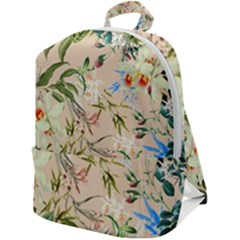 Textile Fabric Tropical Zip Up Backpack by Paksenen