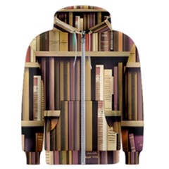 Books Bookshelves Office Fantasy Background Artwork Book Cover Apothecary Book Nook Literature Libra Men s Zipper Hoodie by Posterlux