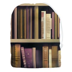 Books Bookshelves Office Fantasy Background Artwork Book Cover Apothecary Book Nook Literature Libra Drawstring Pouch (3xl) by Posterlux