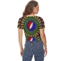 Grateful Dead Bear Pattern Twist Front Crop Top View4