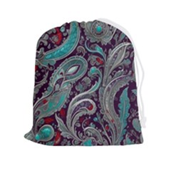 Seamless Pattern Paisley Decorative Drawstring Pouch (2xl) by Paksenen