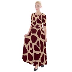 Animal Print Girraf Patterns Half Sleeves Maxi Dress by Ket1n9