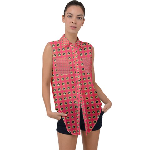 Olimedsalmn Sleeveless Chiffon Button Shirt by snowwhitegirl
