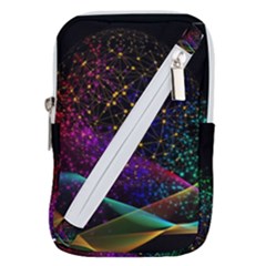 Particles Waves Line Multicoloured Belt Pouch Bag (small) by Proyonanggan