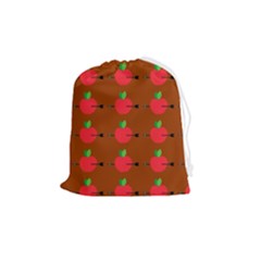 Apple Arrow Pattern Design Drawing Drawstring Pouch (medium) by Proyonanggan