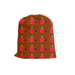 Apple Arrow Pattern Design Drawing Drawstring Pouch (large) by Proyonanggan