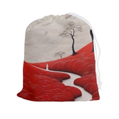 Trees Forest Path Drawstring Pouch (2xl) by Proyonanggan