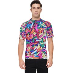Colorful Candy Texture, Close-up Men s Short Sleeve Rash Guard by kyorashop23