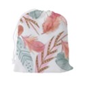 Feathers, Boho, Cute, Feather, Pastel Drawstring Pouch (2XL) View2