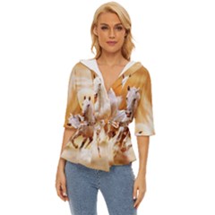 Seven Horses, Sun Lightweight Drawstring Hooded Top by kyorashop23