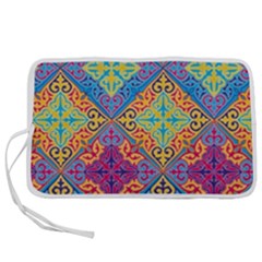 Colorful Flora Flora Kazakh Pattern Pen Storage Case (l) by Cemarart