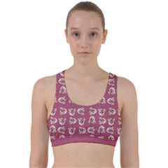 Whimsy Chickens Pattern Back Weave Sports Bra by dflcprintsclothing