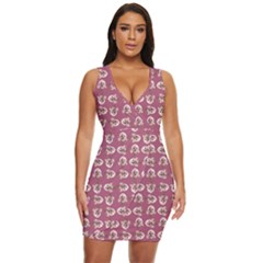 Whimsy Chickens Pattern Draped Bodycon Dress by dflcprintsclothing