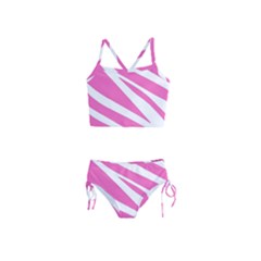 White Pink Stripes, Pattern Girls  Tankini Swimsuit by kyorashop23