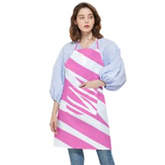 White Pink Stripes, Pattern Pocket Apron by kyorashop23