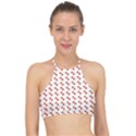 Kawaii Pumpkin Patt White Halter Bikini Top View1