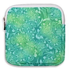 Retro Flower Pattern Design Batik Mini Square Pouch by Posterlux