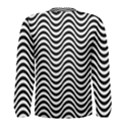 Black White Wave Pattern Wavy Water Seamless Men s Long Sleeve T-Shirt View2