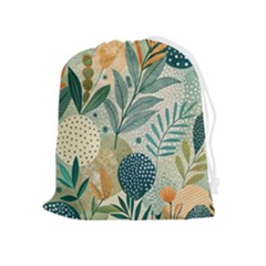 Leaves Pattern Flora Nature Drawstring Pouch (xl) by Posterlux