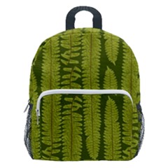 Fern Texture Nature Leaves Kids  Age 5-10 Lightweight School Backpack With Side Pockets by Posterlux