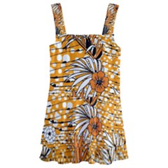 Leaf Yellow Point Flower White Kids  Layered Skirt Swimsuit by Grandong
