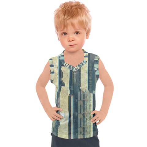 Texture Abstract Buildings Kids  Sport Tank Top by anzea