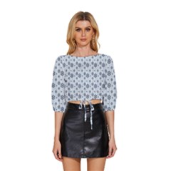 Snowflakes Winter Christmas Mid Sleeve Drawstring Hem Top by anzea