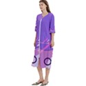 Colorful Labstract Wallpaper Theme Women s Cotton 3/4 Sleeve Nightgown View2