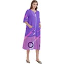 Colorful Labstract Wallpaper Theme Women s Cotton 3/4 Sleeve Nightgown View3