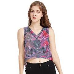 Alien Architecture Ii V-neck Cropped Tank Top by MRNStudios