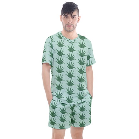 Aloe Plants Pattern Scrapbook Men s Mesh T-shirt And Shorts Set by anzea