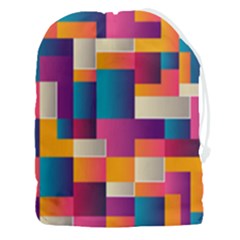 Abstract Geometry Blocks Drawstring Pouch (3xl) by anzea