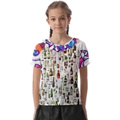 Bottle Chic Print Patterns Kids  Frill Chiffon Blouse by BellaVistaTshirt02