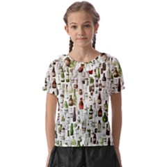 Bottle Chic Print Patterns Kids  Frill Chiffon Blouse by BellaVistaTshirt02