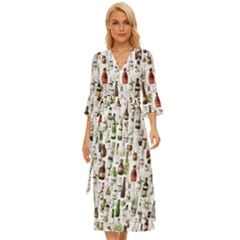 Bottle Chic Print Patterns Midsummer Wrap Dress by BellaVistaTshirt02
