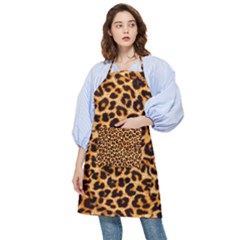 Leopard Skin Texture Macro, Brown Pocket Apron by kyorashop23