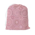 Pink Retro Texture With Circles, Retro Circles Background, Drawstring Pouch (2XL) View2