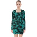 Skulls V-neck Bodycon Long Sleeve Dress View1