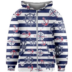 Seamless Marine Pattern Kids  Zipper Hoodie Without Drawstring by Ket1n9