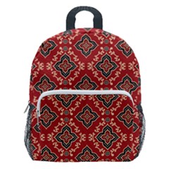 Illustrations Ajrak Abstract Design Pattern Kids  Age 5-10 Lightweight School Backpack With Side Pockets by Apenda
